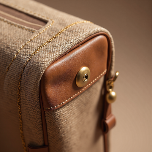 Classic brown canvas messenger bag, sturdy straps, natural texture, warm lighting