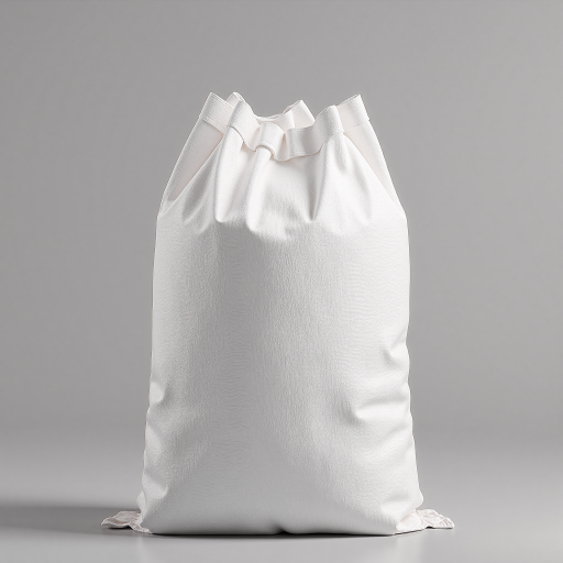 White soft PVC bucket bag, drawstring closure, trendy silhouette