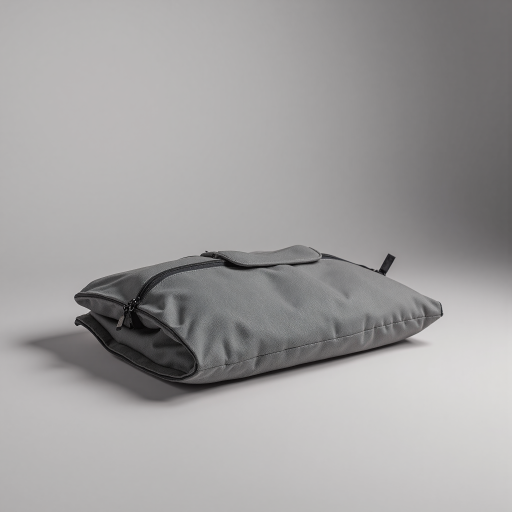 Gray Tyvek envelope-style bag, foldable, compact design, neutral tones